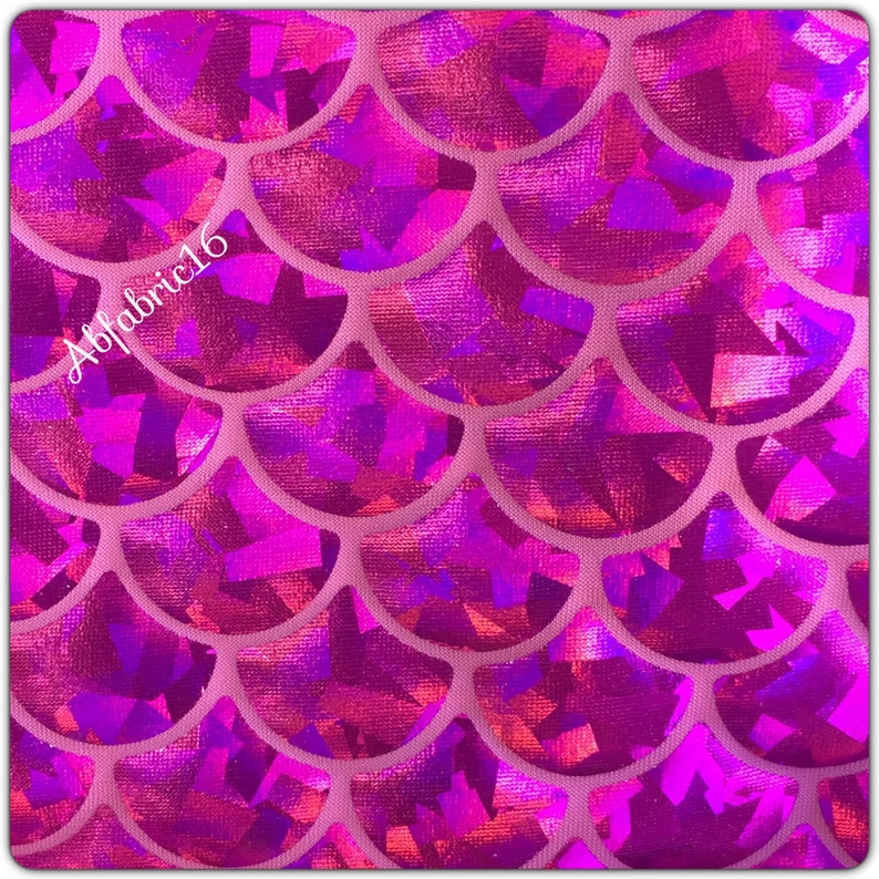 Mermaid Fabric Hologram Fish Scales Stretch Spandex 5860 wide Sold by Yard