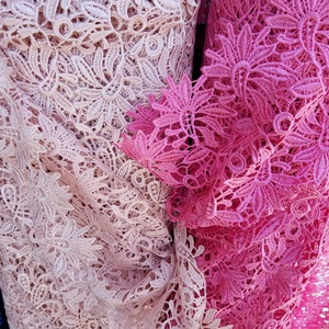 Classic Guipure Lace  Fabric Sold By Yard 45&quot;  Multiple Colors Lace- Fancy Guipure Lace- Embroidery