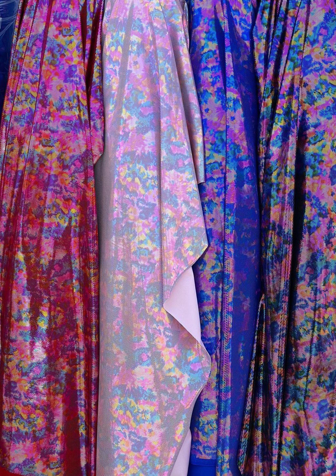 New Foil Tie Dye Metallic Foil Nylon Spandex Fabric Base 4 Way - Etsy