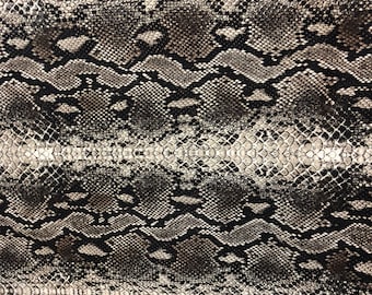 Promoção! Tecido de elastano com estampa de cobra - vendido por metro. Estampa de cobra marrom natural.