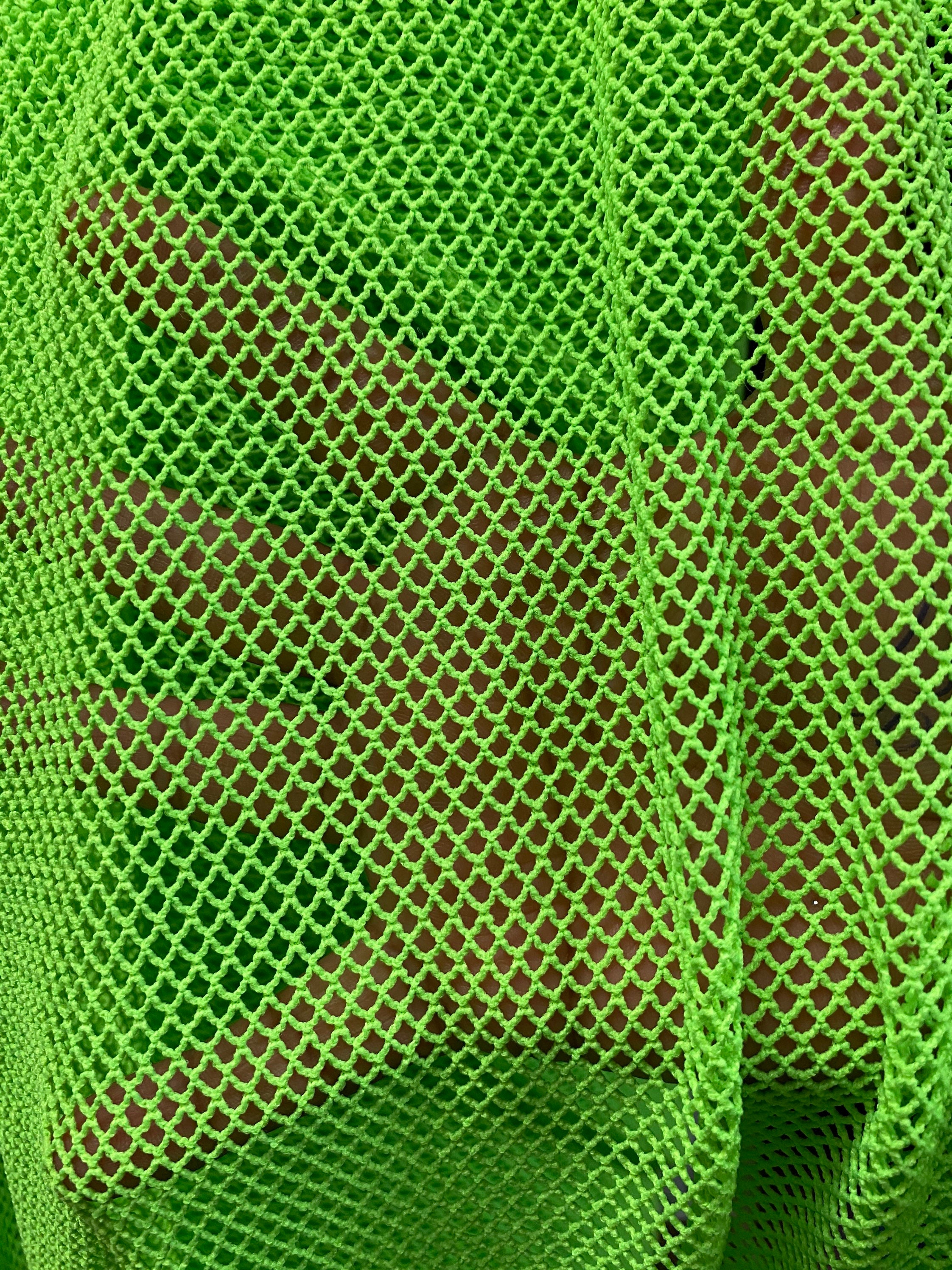 Vibrant Neon Green Mini Fishnet Stretch fabric sold by the | Etsy