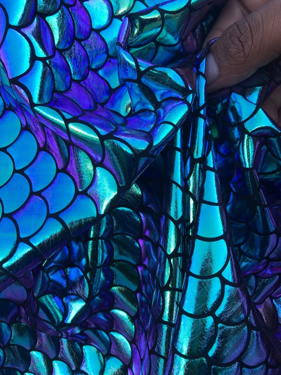 Mermaid Scale Fabric Iridescent Color Gold/green/blue/purple on Spandex  Fabric Sold by Yard Fish Scales Iridecent not Washable 
