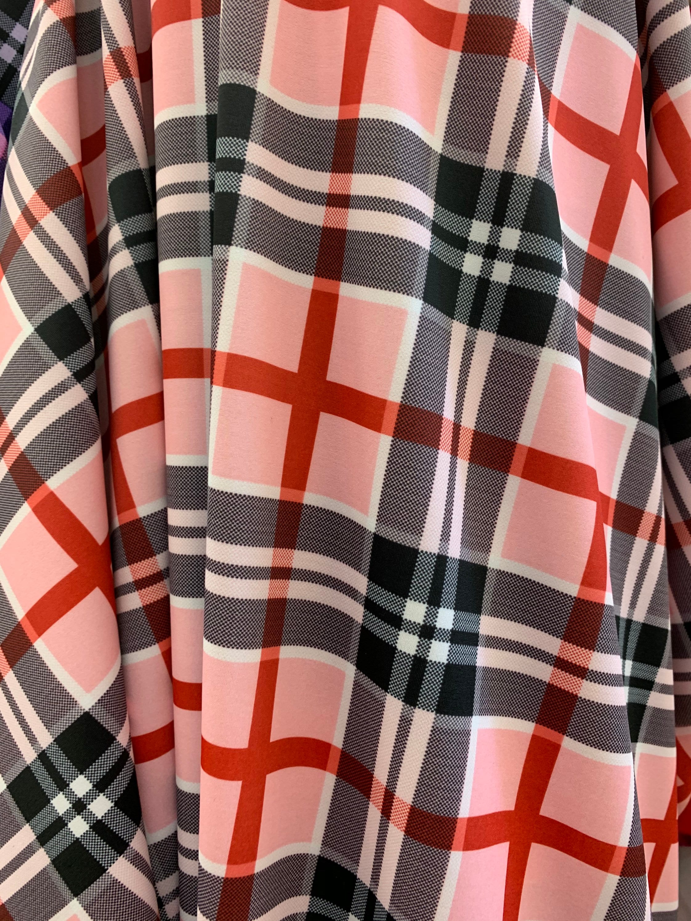 Mulitcolor Tartan Plaid Silk Shantng 249 Fabric