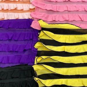 1/2 inch Ruffles Fabric Poly Stretch Ruffles fabric sold by yard (52”wide) 7 different colors available