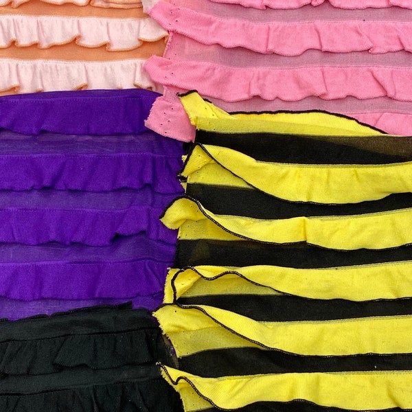 1/2 inch Ruffles Fabric Poly Stretch Ruffles fabric sold by yard (52”wide) 7 different colors available