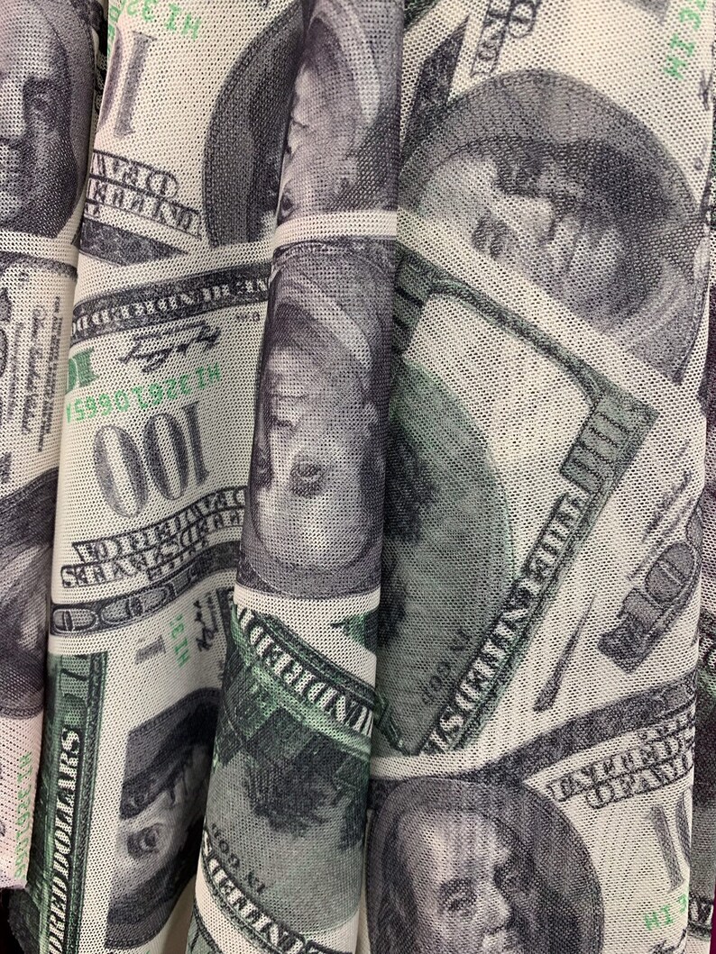 Money Print Benjamin's 100 bills MESH Fabric Sold by the | Etsy