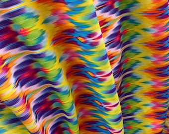 New Multicolored Tie Dye Spandex Print Fabric,Four way Stretch nylon spandex Fabric sold by yard. 60” wide-Blurry design-