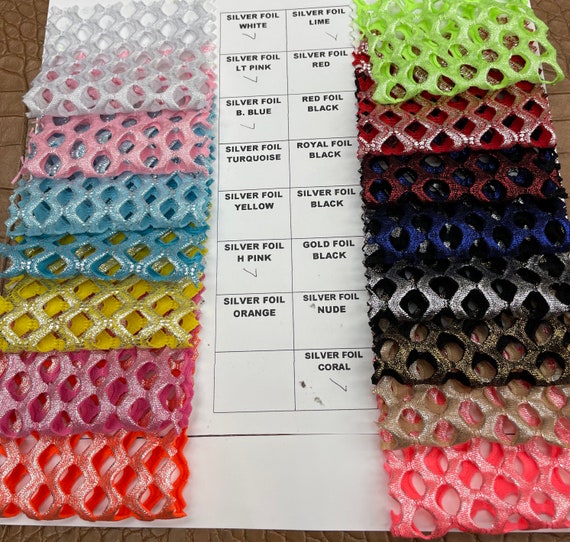 Metallic Fishnet Fabric/ With Lurex Metallic Fish Net Spandex