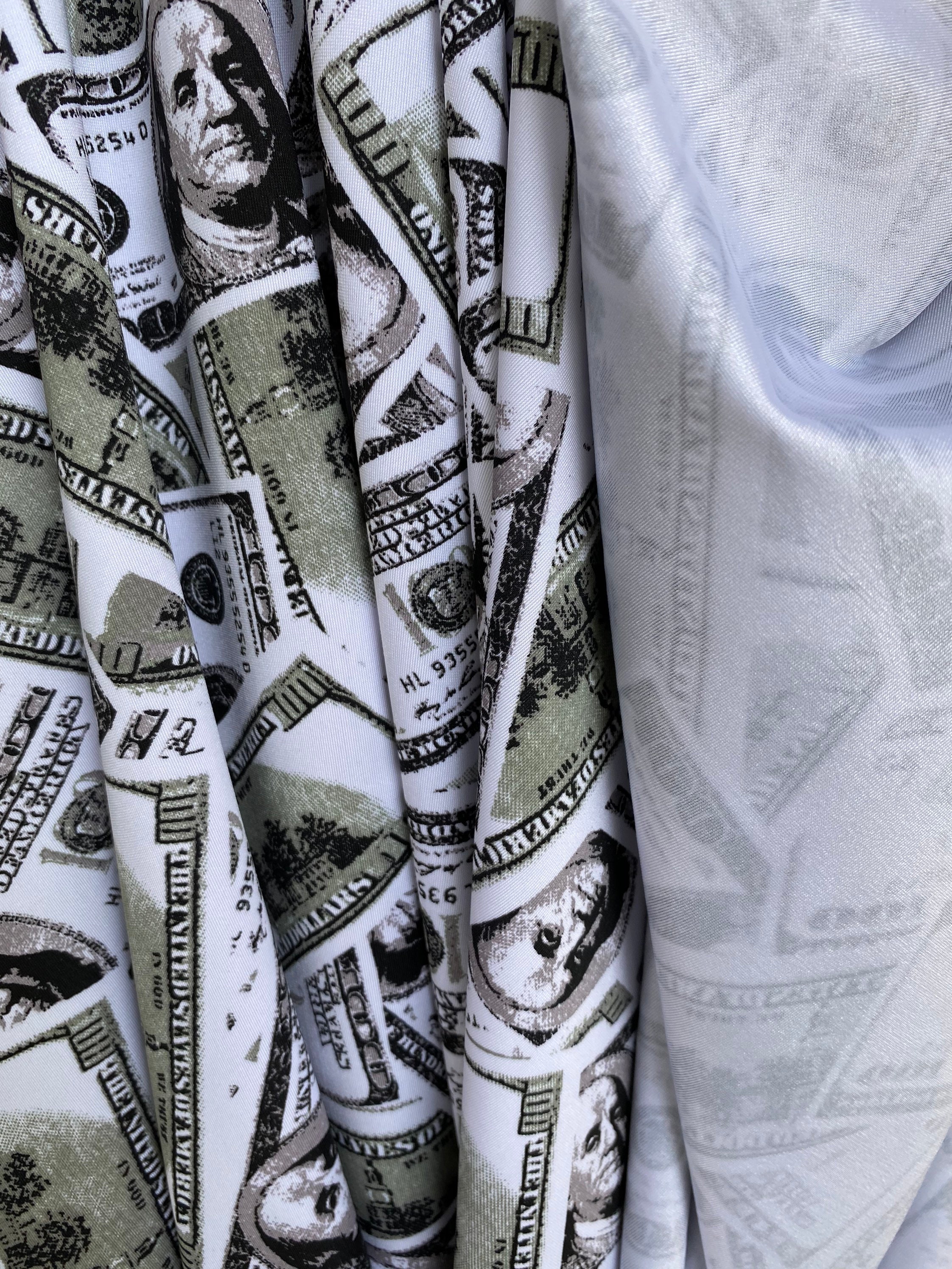100 Dollar Bills Money Print Fabric Four way Stretch Spandex Etsy