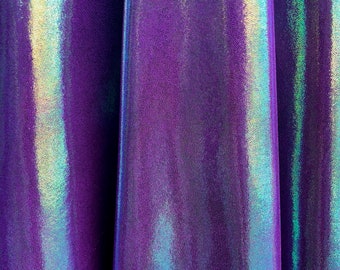 Shiny Iridescent Grape Purple Foil Spandex Lame Fabric - OneYard