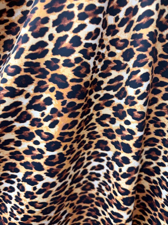 Cheetah Print Nylon Spandex Fabric: 4-Way Stretch Swim & Dance - Sold by the Yard