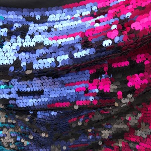 Multicolored Ombre Reversible Flip up Sequin on Spandex, Sold by the ...