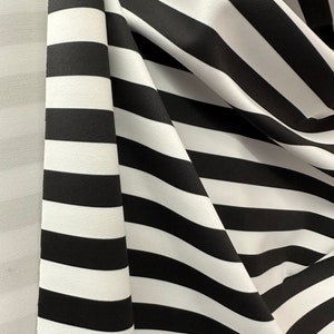 Black and White Stripes Half Inch 4 Way Stretch Nylon Spandex. Sold by ...