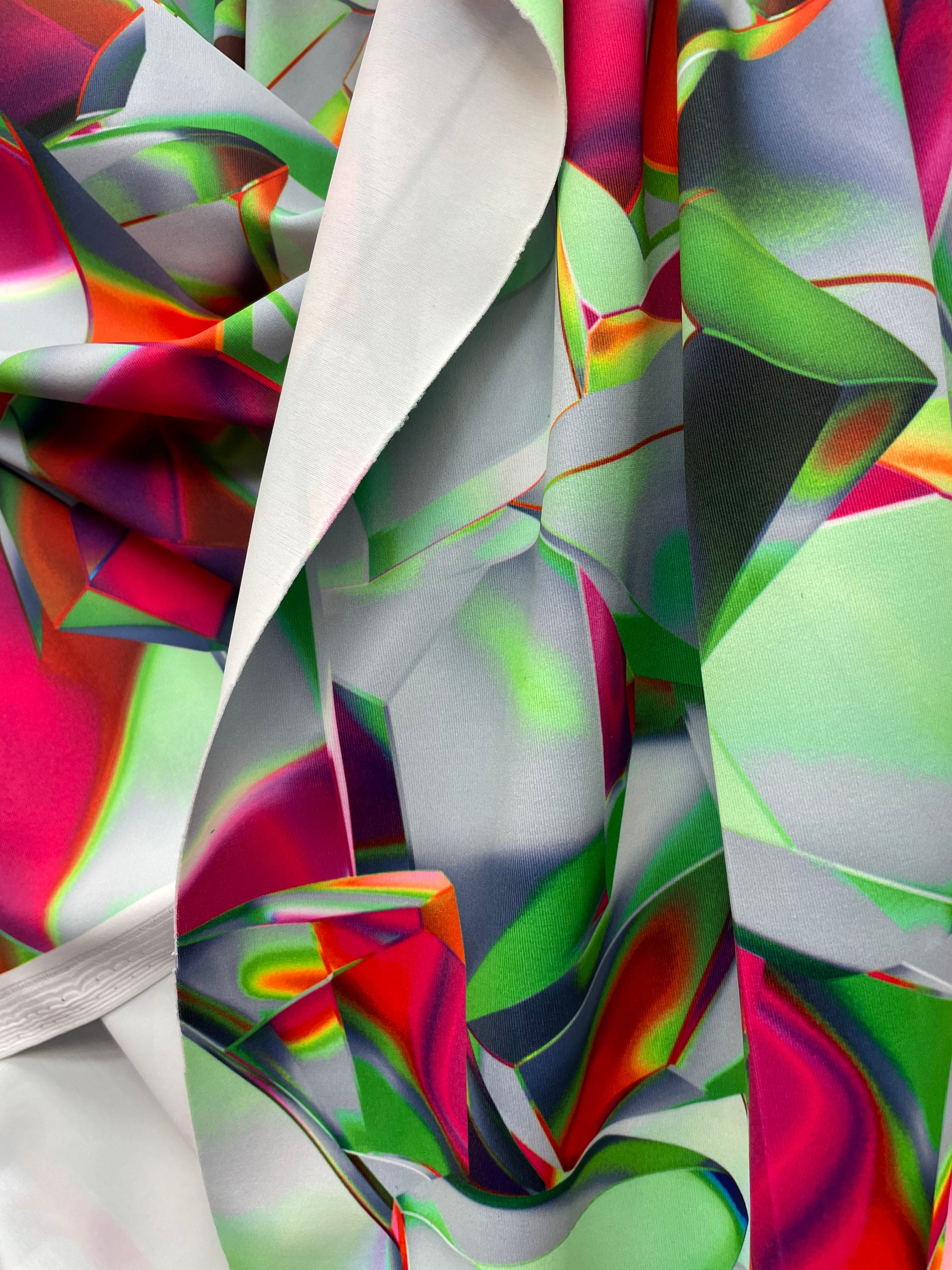 Vibrant Abstract Print Nylon Spandex Fabric by The Yard 