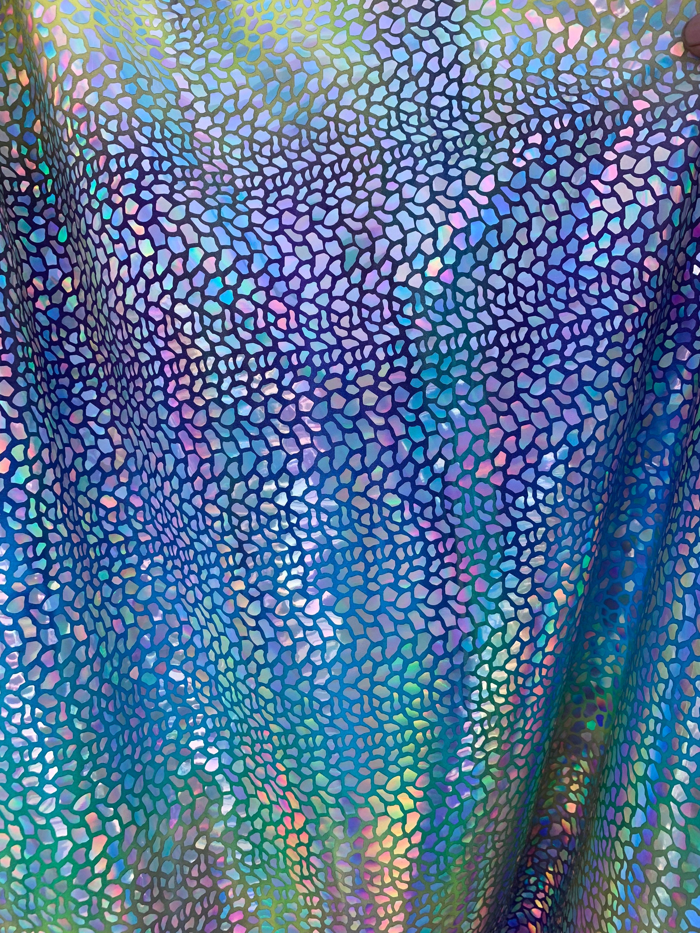 NEW Iridescent Foil on Spandex Fabric Sold by Yard shinny Fabric