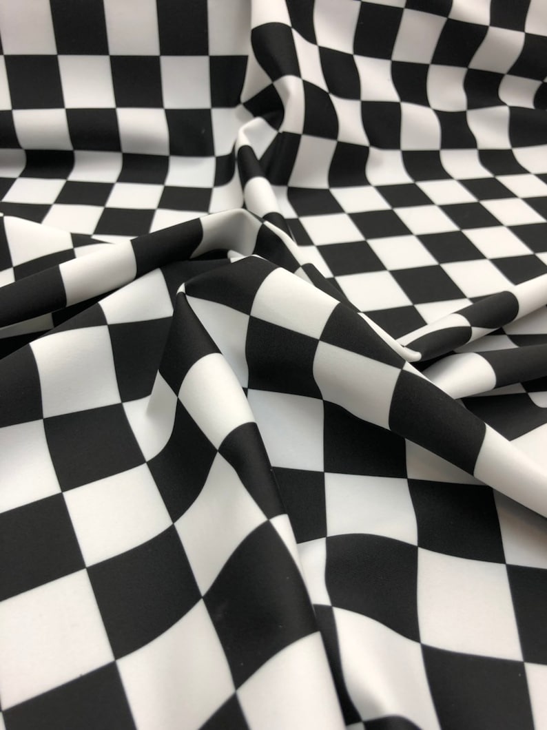 1 Black/White Checkers-Nascar Checkered Fabric Race Car | Etsy