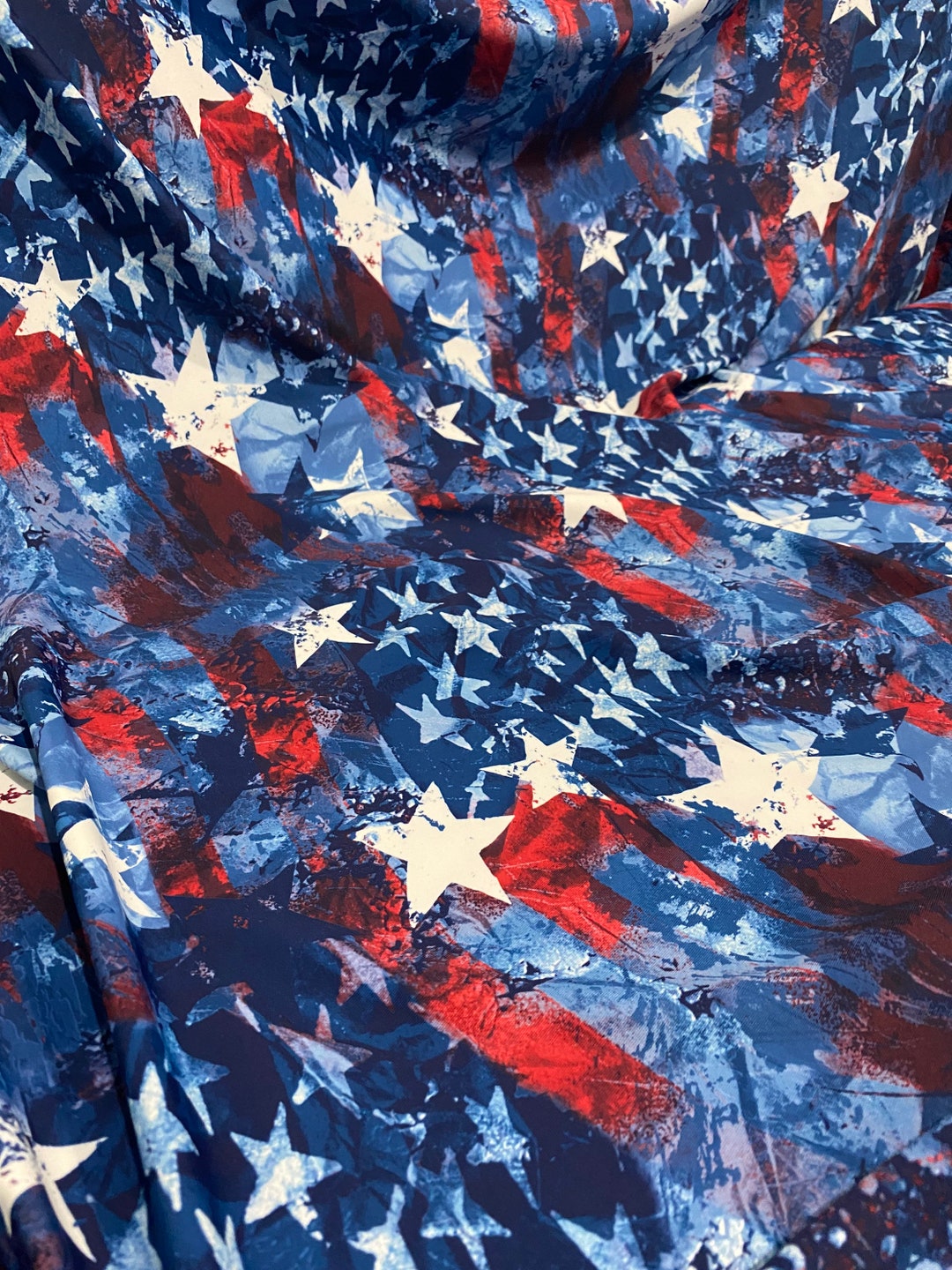 New Patriotic Tie Dye American Flag Print on Nylon Spandex - Etsy
