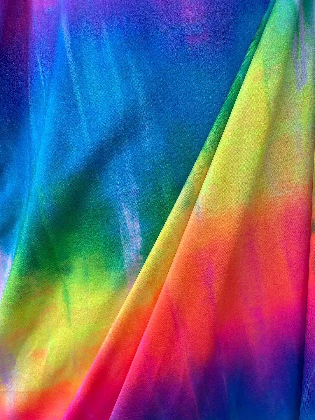 New Rainbow Tie Dye Nylon Spandex Fabrics Sold by the Yard Etsy