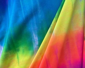 New Rainbow Tie Dye Nylon Spandex Fabrics sold by the Yard - tie dye pattern spandex 4way stretch 60” wide