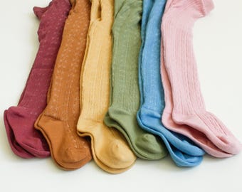 FALL 2024 Hand dyed, fall colored cable knit tights, baby tights, cable knit tights, girls tights, warm tights