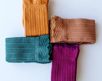 Hand Dyed Petal Top Knee Highs, Winter Colors WINTER 2020