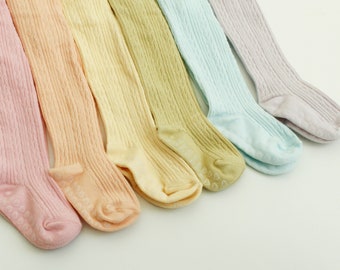 SPRING 2023 Hand dyed, spring colored cable knit tights, baby tights, cable knit tights, girls tights, warm tights