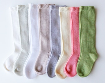 Side Stripe Knee High Socks, girl sock, baby socks, cute knee high socks.