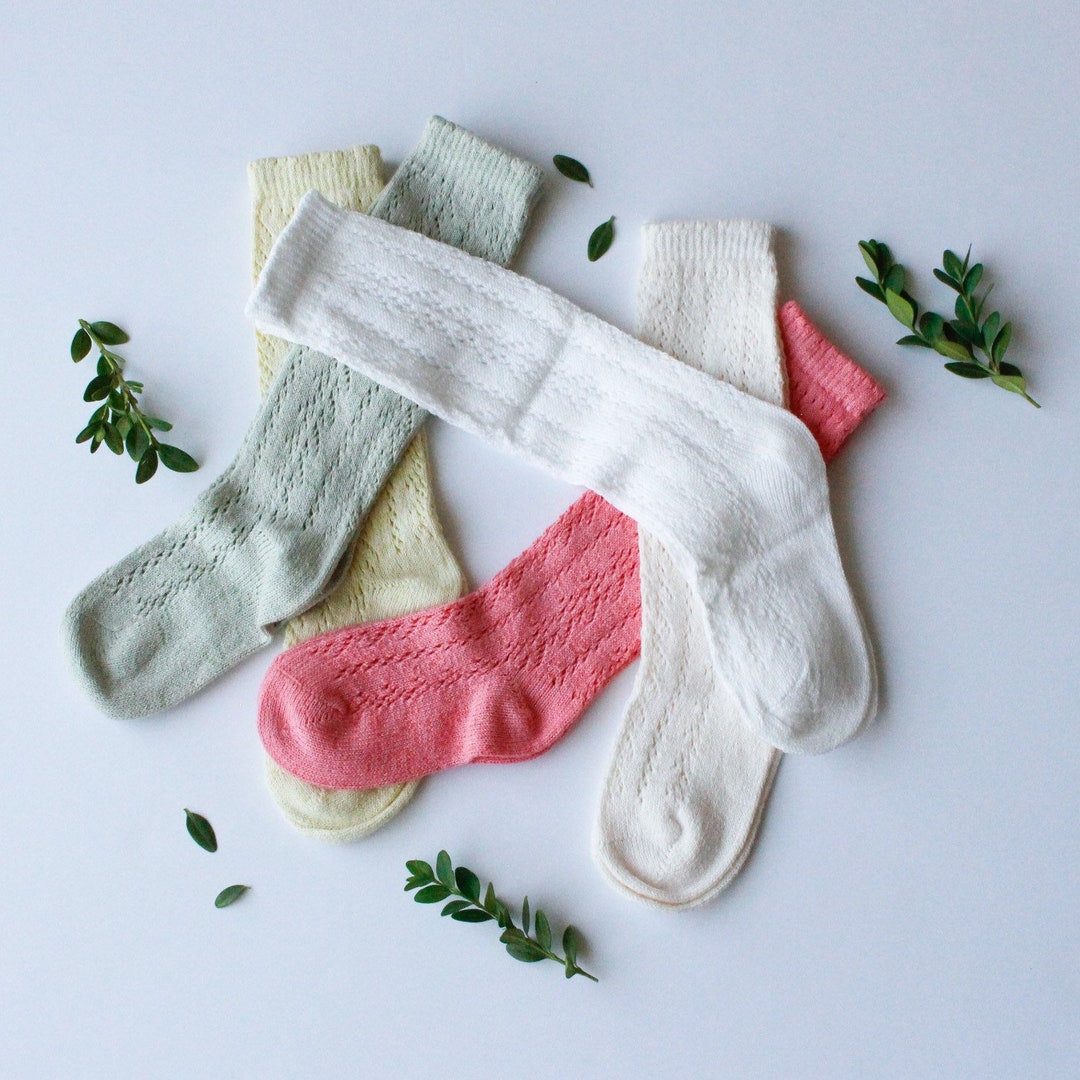 Spanish Hollow Knee High Socks Girl Sock Baby Socks Cute Etsy