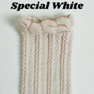 Neutral Colored Ruffle top Hand dyed knee high socks, knee highs, baby socks, baby knee high socks, toddler girls knee high socks, cotton Special White