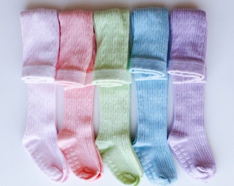 SPRING 2021 Hand dyed, spring colored cable knit tights, baby tights, cable knit tights, girls tights, warm tights