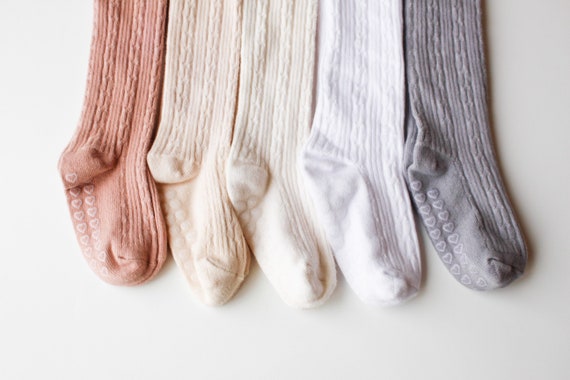 NEUTRAL Hand Dyed Cable Knit Tights Baby Tights Cable Knit Tights Girls Tights Warm Tights Etsy