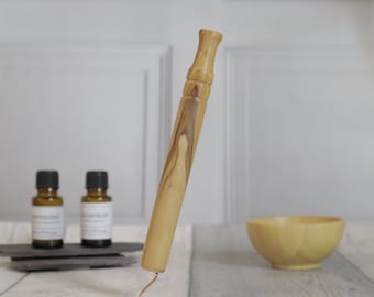 Olive Wood - LONG Aromatherapy Wooden Essential Oil Inhaler for de-stress, relaxation, sleep, anxiety