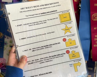 Large Font - AKC Rally Sign Descriptions and Tips Guide -FAST Shipping!