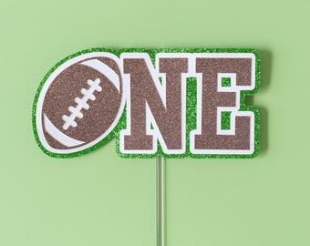 Football ONE Birthday Cake Topper | 1st Year Down | 1st Birthday Party Decorations | Sports Theme Birthday