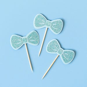 Bow Tie Cupcake Toppers: Little Man Birthday, Baby Shower Decorations