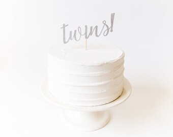 Twins! Cake Topper - Gender Reveal Cake Topper, Gender Reveal Party, Baby Shower Cake Topper, Twin Baby Shower Decor, It's Twins