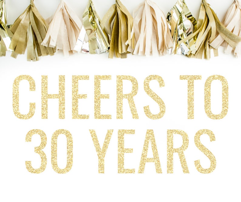 Cheers To 30 Years Banner 30th Anniversary Banner 30th Etsy