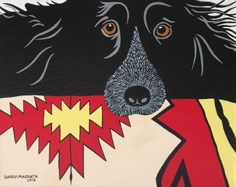 Border Collie Print titled "Pillow Talk" by Artist Sandy Magrath