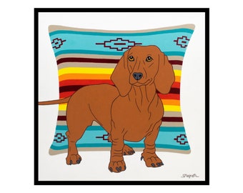 Dachshund Print titled "Hot Dog" by Artist Sandy Magrath