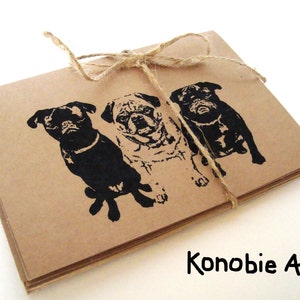 Pug Note Cards, Pug Lover Gift, Handmade Note Cards