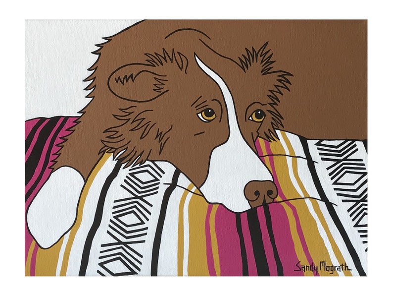 Border Collie Print titled Lazey Day by Artist Sandy Magrath image 1