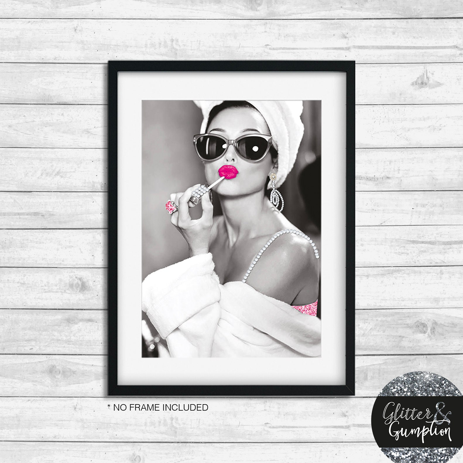 Audrey Hepburn Wall Art Home Workplace Décor Pink Pretty Lips Poster Audrey Hepburn Wall Art Home Workplace Décor Pink Pretty Lips Poster