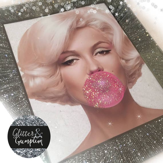 Bubble Gum Marilyn Monroe Diamond Dust Glitter Frame
