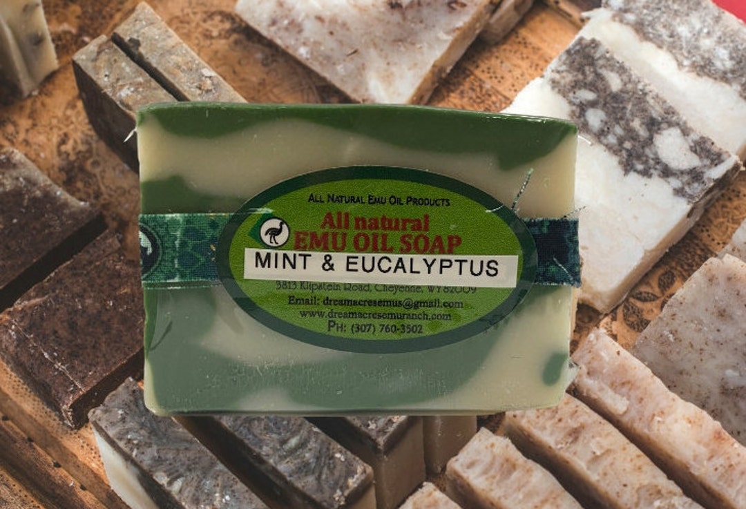 Mint & Eucalyptus - Emu Oil Soap Infused With Essential Oils - Etsy