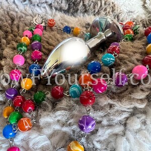 Jesus Christ, Stainless Steel Rosary butt plug and NIPPLE RINGS Keep Christ's love deeper then ever, holy smokes, amen MATURE Rainbow