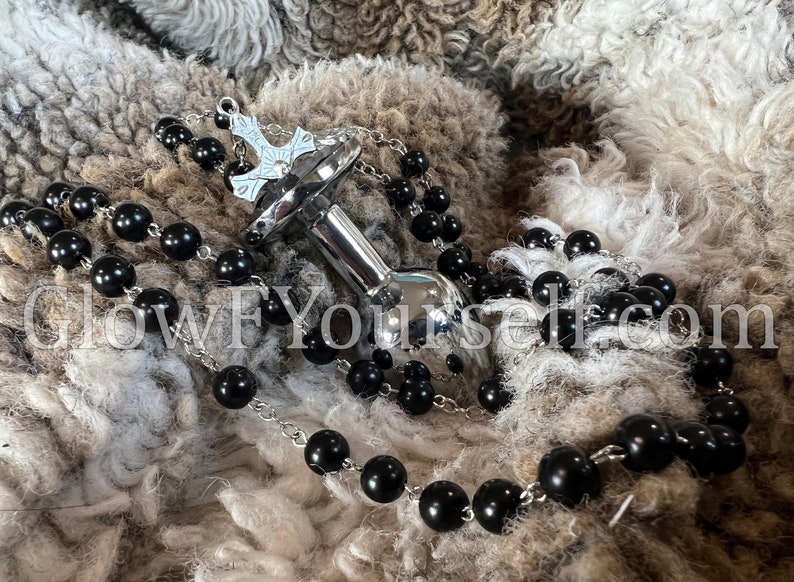 Jesus Christ, Stainless Steel Rosary butt plug and NIPPLE RINGS Keep Christ's love deeper then ever, holy smokes, amen MATURE image 1