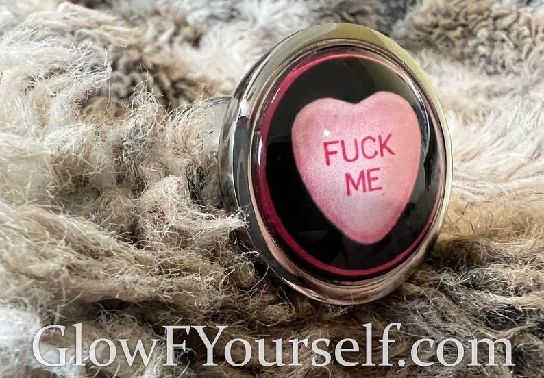 Valentine's day candy heart or cursive butt plug, because love Stainless steel or silicon mature image 3