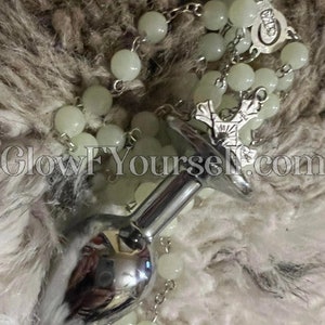 Jesus Christ, Stainless Steel Rosary butt plug and NIPPLE RINGS Keep Christ's love deeper then ever, holy smokes, amen MATURE Glow in the Dark