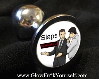 Salesmen Meme Butt Plug! Available in stainless steel or silicone sex toy mature gag gift kinky gay fidget tail