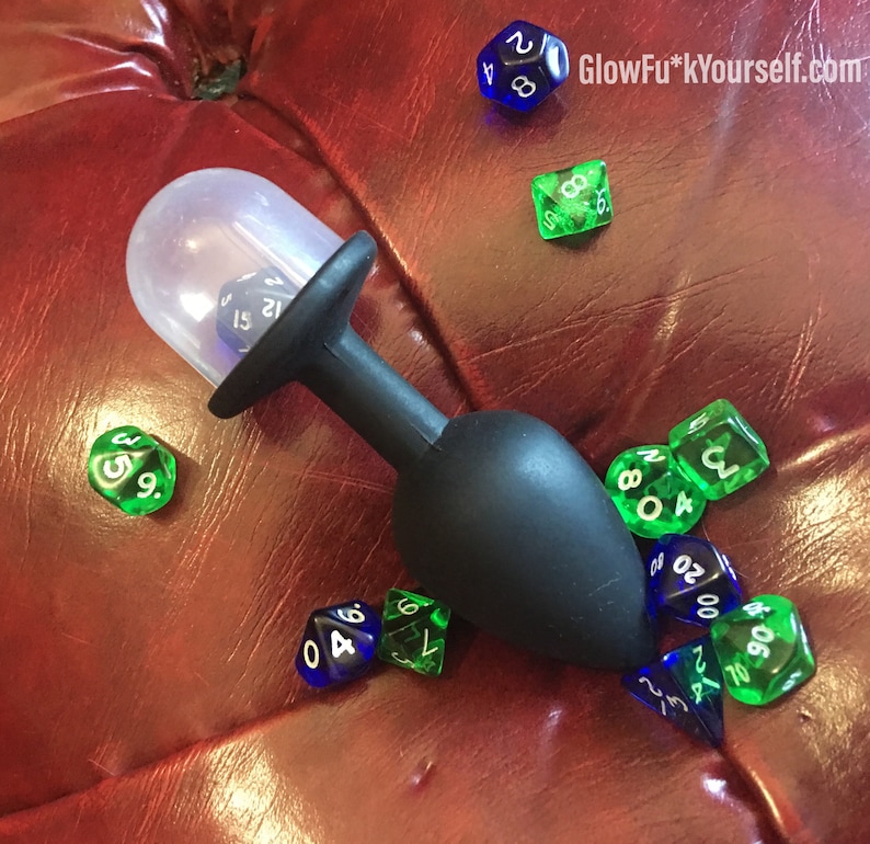 D20 twerk-o-matic booty dice butt plug Mature adult role play D&D gamer table top rpg tail silicone party toy adhd fidget sexy nerd image 1